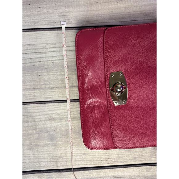 Rowallan Crossbody Magenta Pink Purse Leather Bag Scotland Buckle Turnlock - Picture 15 of 16